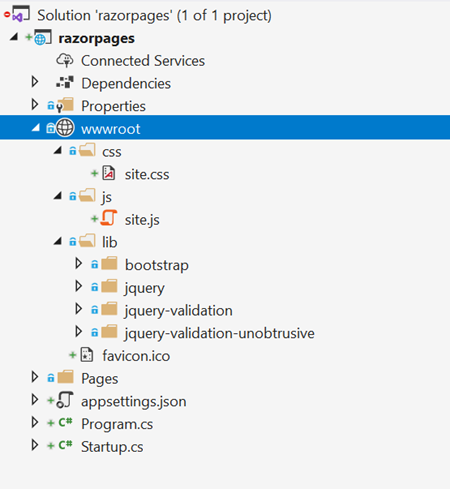 wwwroot folder of a Razor Pages Application